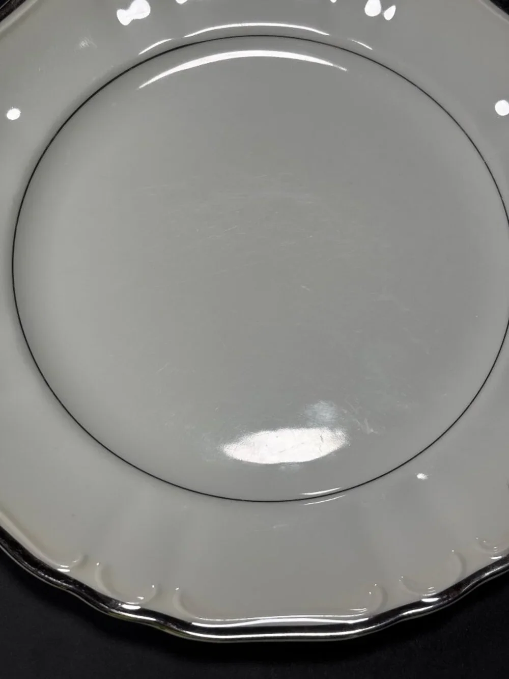 Harmony House Silver Sonata Set Of 4 Fine China Dinner Plates Japan Vintage 60s